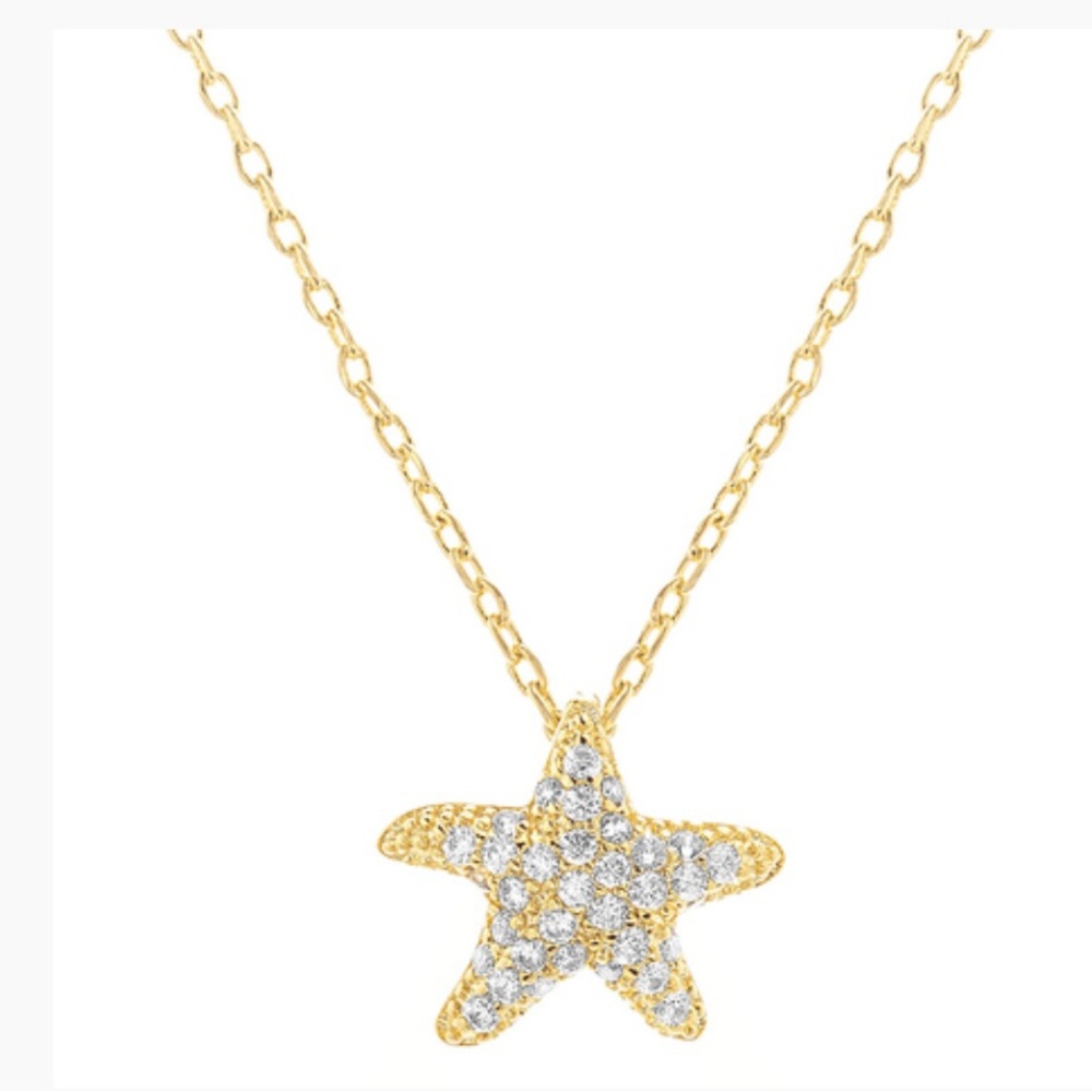 AURI Brass CZ Starfish Necklace